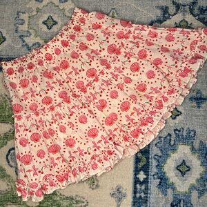 Hill House Pink Mermaid Shell-Print Tiered Skirt